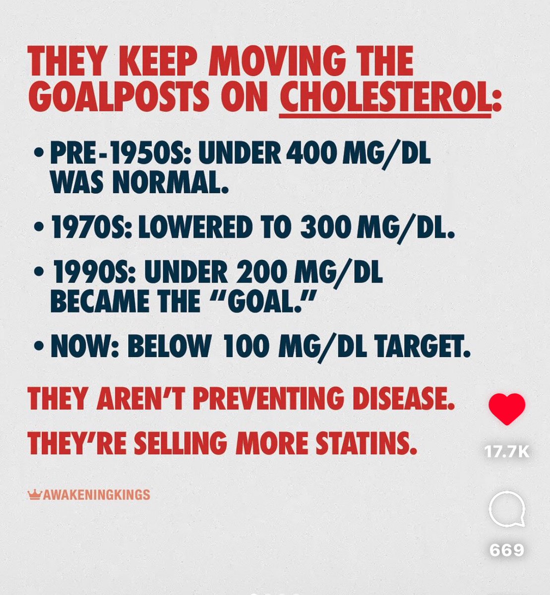 CaryKelly11's tweet image. The goalposts won&apos;t stop moving until every single person in America is taking ace inhibitors and statins.
