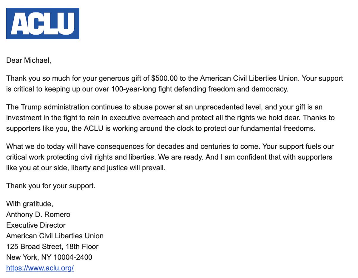 olive_york's tweet photo. First $500 donated to @ACLU - keep those 🐧 orders coming!
#LookGoodDoGood #UpThePenguinos https://t.co/8p4Ps9SEIk