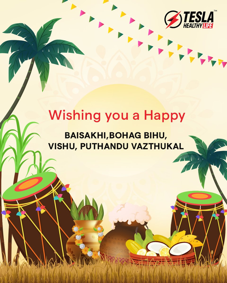 TeslaHealthy's tweet photo. From the heart of traditions to the roots of wellness 🌾
Wishing you love, light &amp; good health this festive season! Happy Baisakhi, Bohag Bihu, Vishu &amp; Puthandu 💛
#TeslaHealthyLife #HarvestHappiness #WellnessJourney #Baisakhi #Vishu2025 #PuthanduVibes #BohagBihu #IndianFestivals https://t.co/umAxTWuUGU