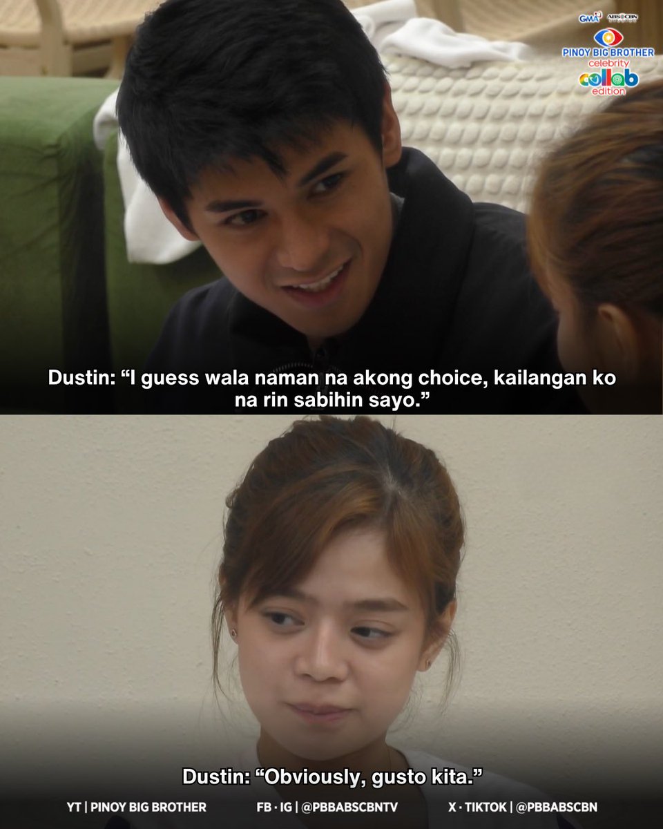 PBBabscbn's tweet photo. NAGKA AMINAN NA NGA!! Ikaw ah Dustin, gusto mo pala si Bianca π₯°
Huwag magpahuli sa latest happenings at pasabog sa loob ng Bahay ni Kuya! π₯π Tutok na sa Pinoy Big Brother Celebrity Collab Edition! ππ»
π Weekdays β 10:05PM
π Weekends β 6:15PM
π Mapapanood sa GMA, Kapuso Stream, https://t.co/2xAr3Ibri3, GMA Pinoy TV, Kapamilya Online Live, iWantTFC, at TFC! π²π»ποΈ
#PBBCollabTampuhan