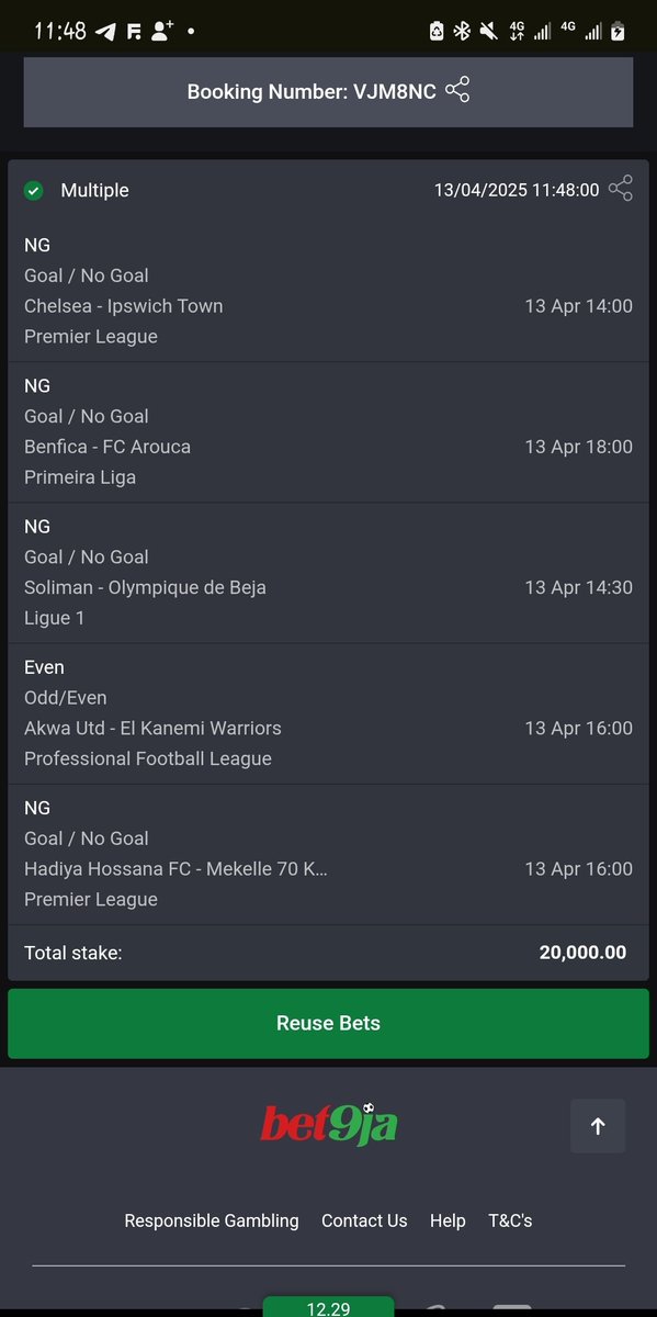BetParkO's tweet photo. .ur Sunday's #Bet9jaCode 
- VJH5BJ
- VJM8NC
- VJN5KN
- VJNQ7V