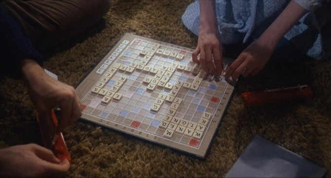 Gibboanxious's tweet image. The Top 10 Movies featuring Scrabble:

10. Smart People
9. Akeelah and the Bee
8. Snow Cake
7. Foul Play
6. Sabrina
5. Zero Effect
4. Primer
3. Sneakers
2. Heavenly Creatures
1. Rosemary's Baby
#ScrabbleDay #Scrabble