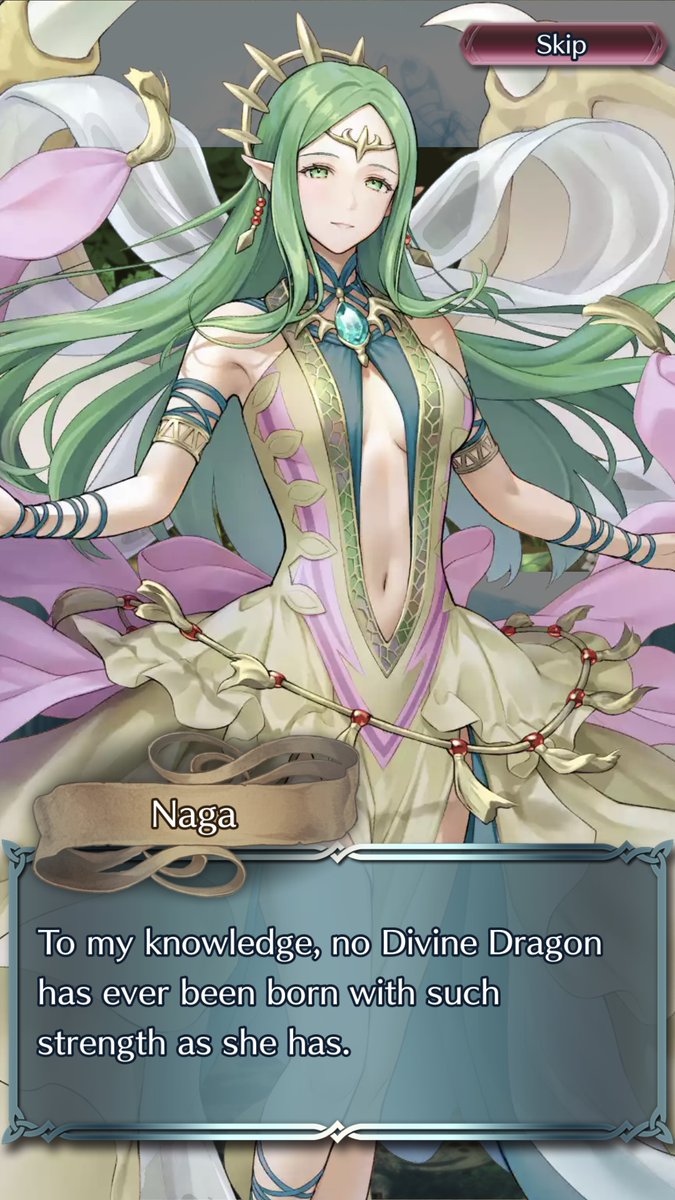 FE_Heroes_EN's tweet photo. #ForgingBonds: Dragon Legacy begins tomorrow! With her life ending, Naga, ruler of the Divine Dragons, calls upon Medeus, an Earth Dragon turned manakete, and Gotoh, a Divine Dragon. What will she tell them?
Note: The following post features other Heroes in the story. #FEHeroes https://t.co/fJTEpS7hci