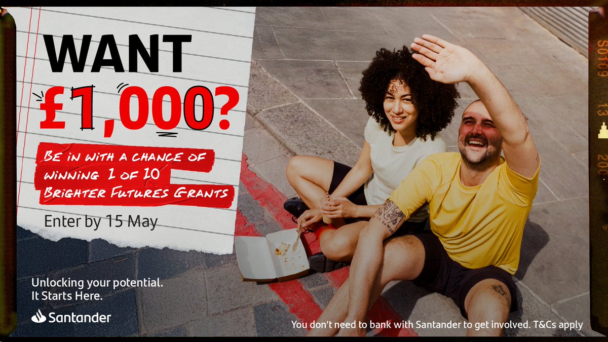 Attention Middlesex students! There’s £10,000 up for grabs with @SantanderUK’s Brighter Futures Grants! We’re partnering with Santander to offer 10 exclusive grants of £1,000 each to our students. Enter by 15 May for your chance to win. T&amp;Cs apply.
#SantanderBrighterFutures