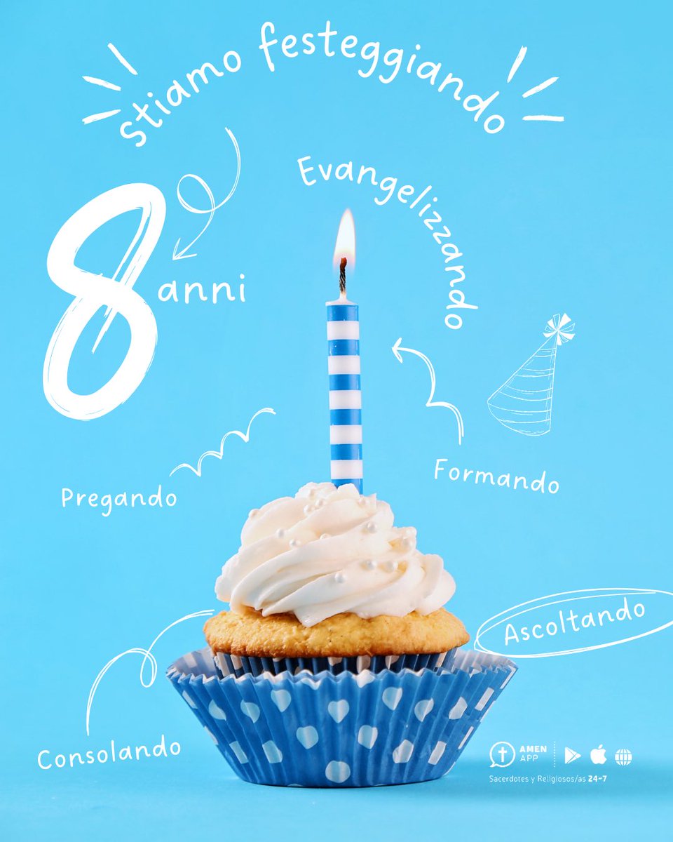 Estamos FELICES: Son 8️⃣ años de vida digital escuchando, consolando y ayudando digitalmente, por gracia de Dios.
Comparte AMENapps.com en tus redes, y regálanos una misa, un rosario o una simple oración!
Abrazos en Cristo, bendiciones y Santa Semana Santa!