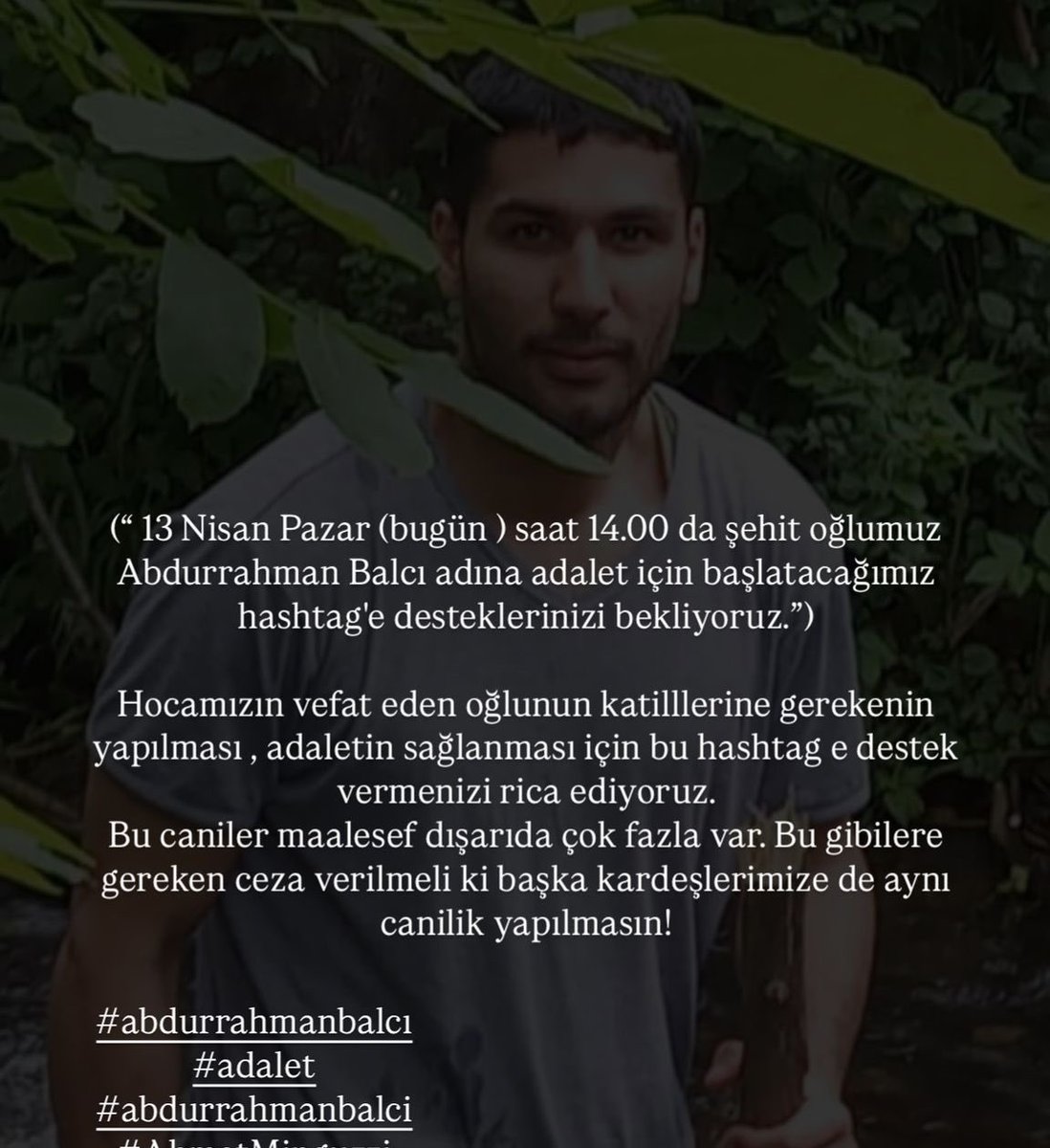 #abdurrahmanbalcı
#adalet
#abdurrahmanbalci
#AhmetMinguzzi
<a href="/adalet_bakanlik/">T.C. Adalet Bakanlığı</a>
<a href="/TC_icisleri/">T.C. İçişleri Bakanlığı</a>
<a href="/EmniyetGM/">Türk Polis Teşkilatı</a>
<a href="/EmniyetGM/">Türk Polis Teşkilatı</a> 
<a href="/RTErdogan/">Recep Tayyip Erdoğan</a>
<a href="/HakanFidan/">Hakan Fidan</a>
<a href="/AliYerlikaya/">Ali Yerlikaya</a>
<a href="/DiyanetVakfi/">Türkiye Diyanet Vakfı</a>