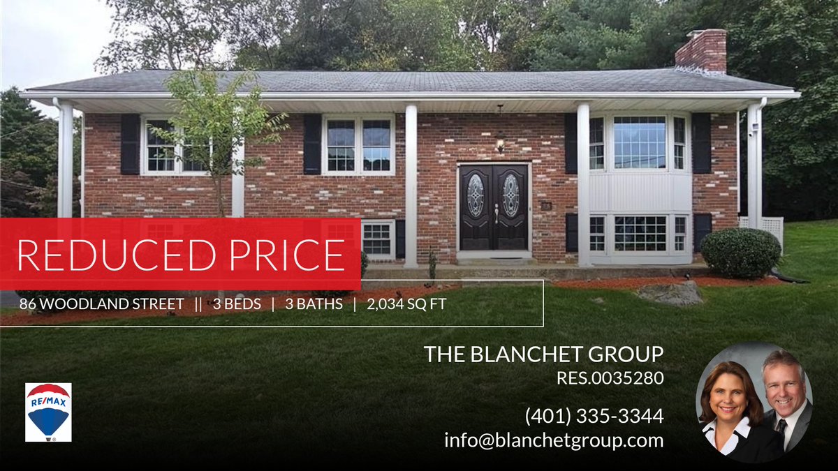 BlanchetGroup's tweet photo. 📍 Reduced Price 📍 This recently reduced home at 86 Woodland Street in Lincoln won't last long, so, don't wait to set up a showing! Reach out here or at (401) 335-3344 for more information!

The Blanchet Group
RE/MAX Town &amp; Countr... https://t.co/M5mYvn2Vsv https://t.co/pS298wsLM1