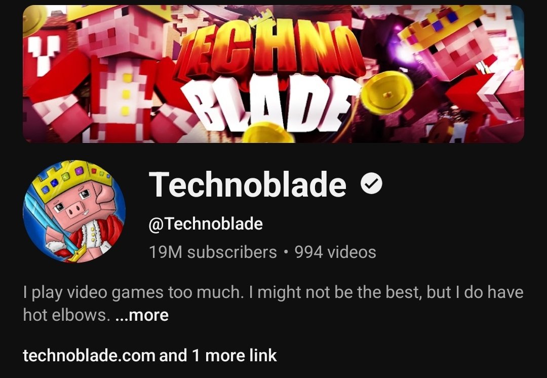 relativelysmll's tweet photo. 19 million subscribers for Technoblade!!! Proud you, legend <3 https://t.co/mbTDB2LELJ