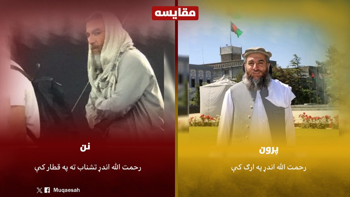 مقایسه:

هغوی چې پرون د اشغالګرو په اوږو سپاره و او د اشغالګرو په ډالرو یې هوسا ژوند درلود. 

نن په ډېر ذلیل حالت کې د اروپا او امریکا په کمپونو کې پراته دي او د یوې مړۍ ډوډۍ ترلاسه کولو لپاره هم حیران دي.

یقینا چې د کفر او اشغالګرو د دوستۍ او مزدورۍ انجام همداسې وي.