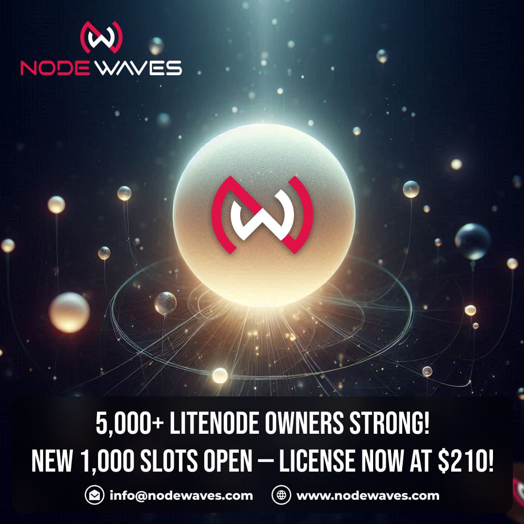 Nodewaves's tweet photo. We just crossed 5,000 LiteNode holders!
Due to high demand, weโre opening only 1,000 new licenses at an updated base price of $210.
Start minting rewards with NodeWaves today!
Secure your Lite Node now before the next price hike!
Buy Now
#NodeWaves #LiteNode #CryptoRewards #Web3Mining #Minting #LiteNodeLicense ๐ฐ๐ฐ๐ฐ๐ต