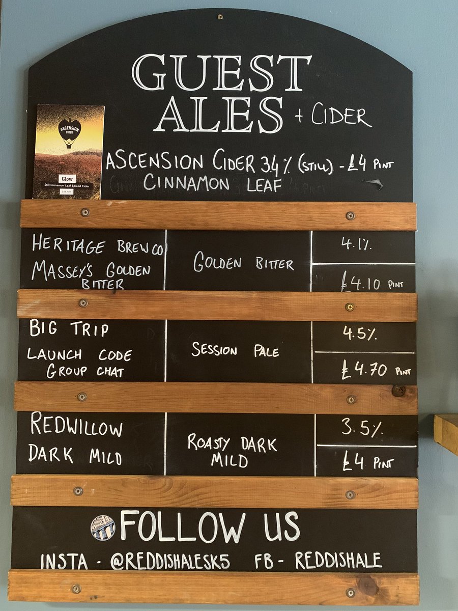 Reddish Ale (@reddishalesk5) on Twitter photo Perfect end to the week! Cask ale and still cider, all fresh on and ready for a Sunday session!
<a href="/SSMCAMRA/">Stockport and South Manchester CAMRA</a>
#realale #cask #mild #pale #bitter #beer #ale Perfect end to the week! Cask ale and still cider, all fresh on and ready for a Sunday session!
<a href="/SSMCAMRA/">Stockport and South Manchester CAMRA</a>
#realale #cask #mild #pale #bitter #beer #ale
