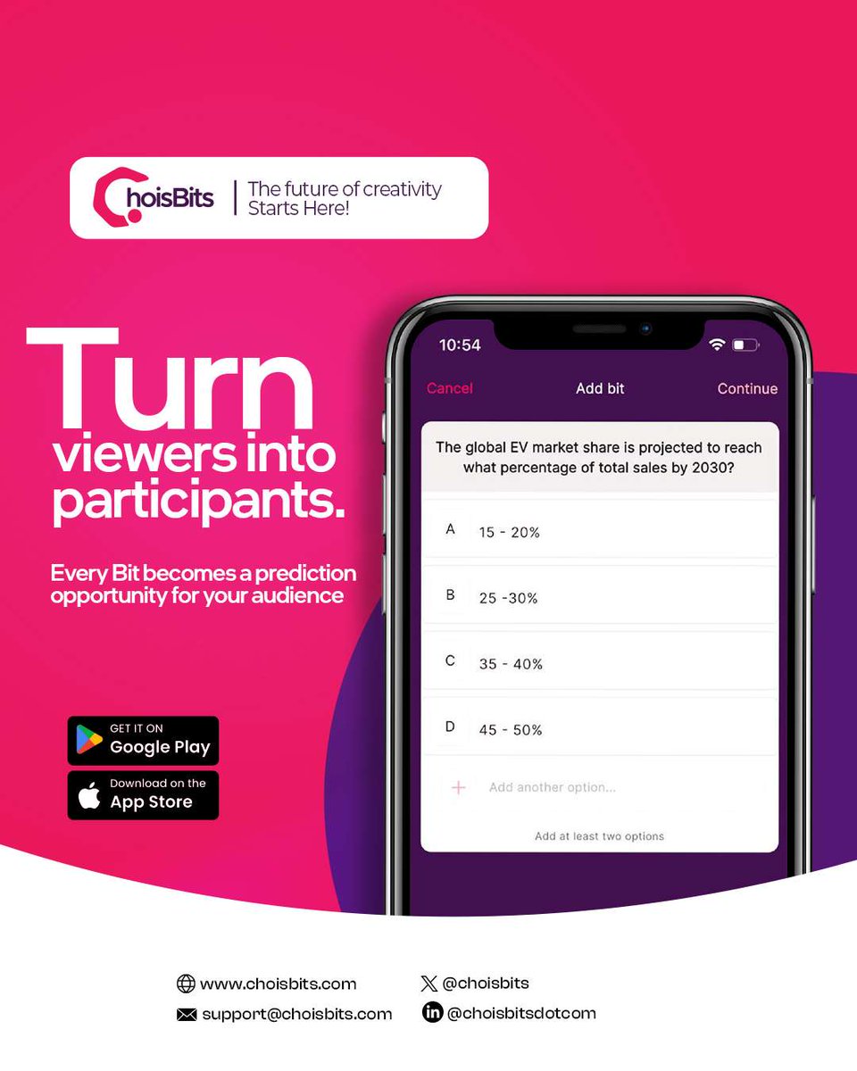 choisbitsapp's tweet photo. The creators who will succeed tomorrow are the ones who start building today. 

Download ( https://t.co/b9TbnImc6I ) ChoisBits and start creating content that audiences don't just view.

#ChoisBits #PredictToWin #FromScrollingToStaking #ContentRevolution #BitsMatter https://t.co/5qmvOBs3eV