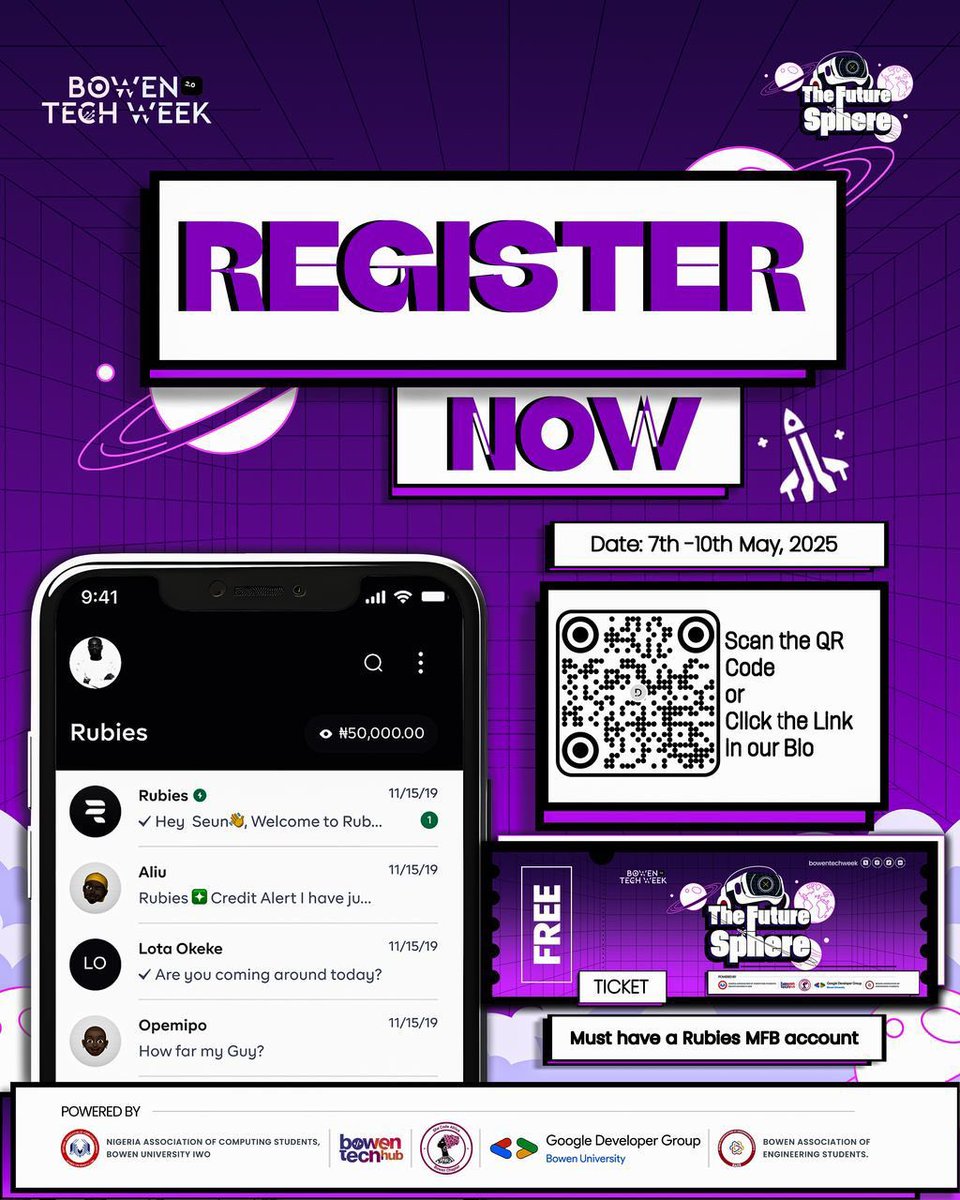 bowentechub's tweet photo. We’re proud to be an official partner and contributor for Bowen Tech Week 2025 — The Future Sphere is here!
Date: May 7–10 Register now via the link in bio or scan the QR code. Rubies MFB account required. https://t.co/UW1EgCkXC0