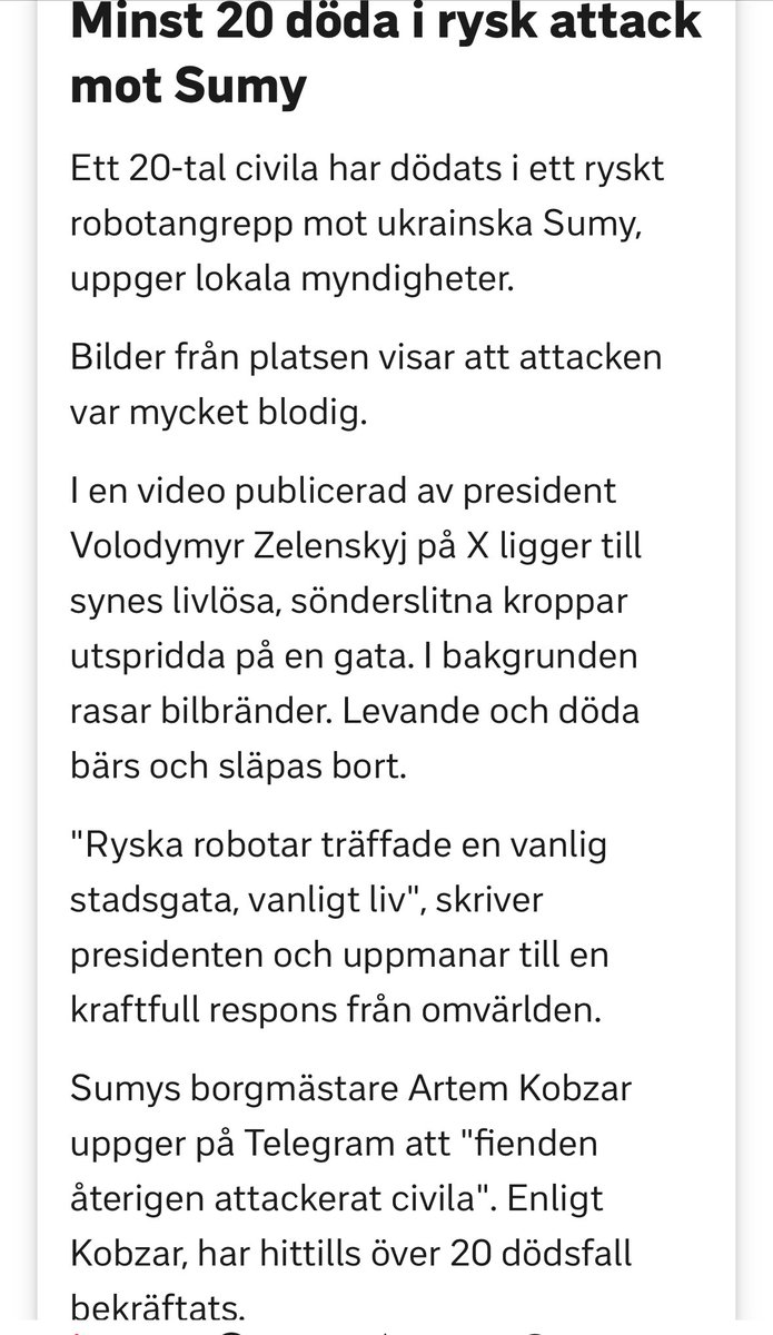 Ericson_ubbhult's tweet photo. Ryssarna är faktiskt brutala omänskliga svin. Går inte att kalla dem något annat. Ukraina bekämpar stridsvagnar. Ryssland bekämpar civila. https://t.co/VxqRR2PkXS