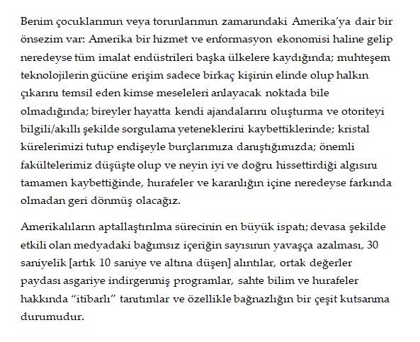 “…Amerika’ya dair bir önsezim var:..”