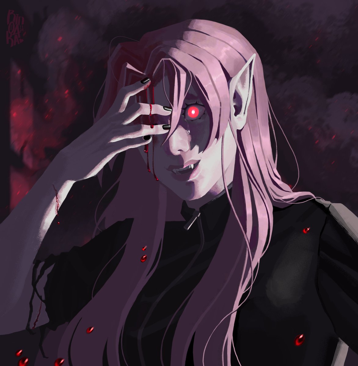 _R1NNA's tweet photo. madness  

#vampire #horror #digitalart #art https://t.co/pFXc62yNPh