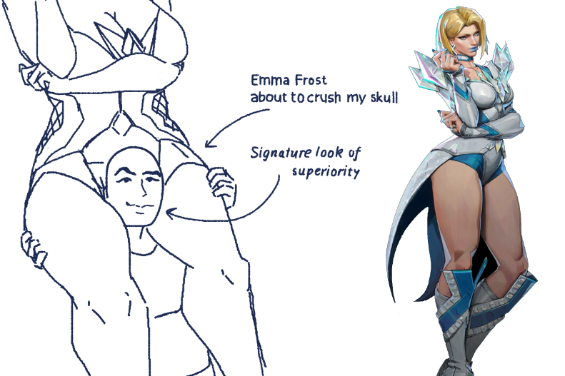 rex2uz's tweet photo. My honest reaction to Emma Frost. https://t.co/KubmuEiCYt