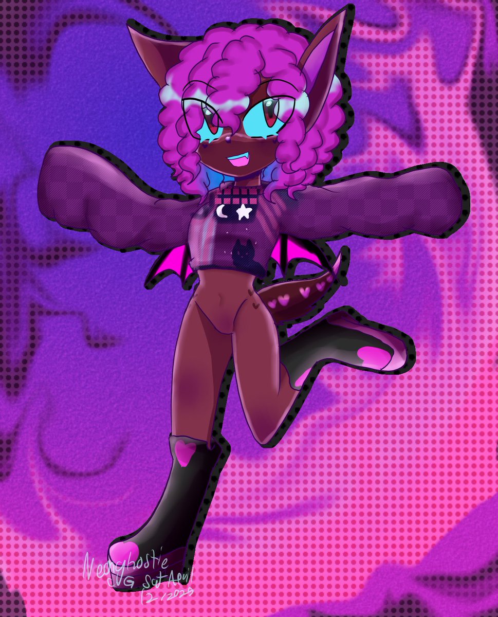 xxghostieskullx's tweet photo. I finish this I need draw clarkson in his purple sweater more often 
:
:
:
:
:#sonicstyle #sonicanthro #pinkneon #neonart #aesthics #oc https://t.co/sFwfD2hk6n