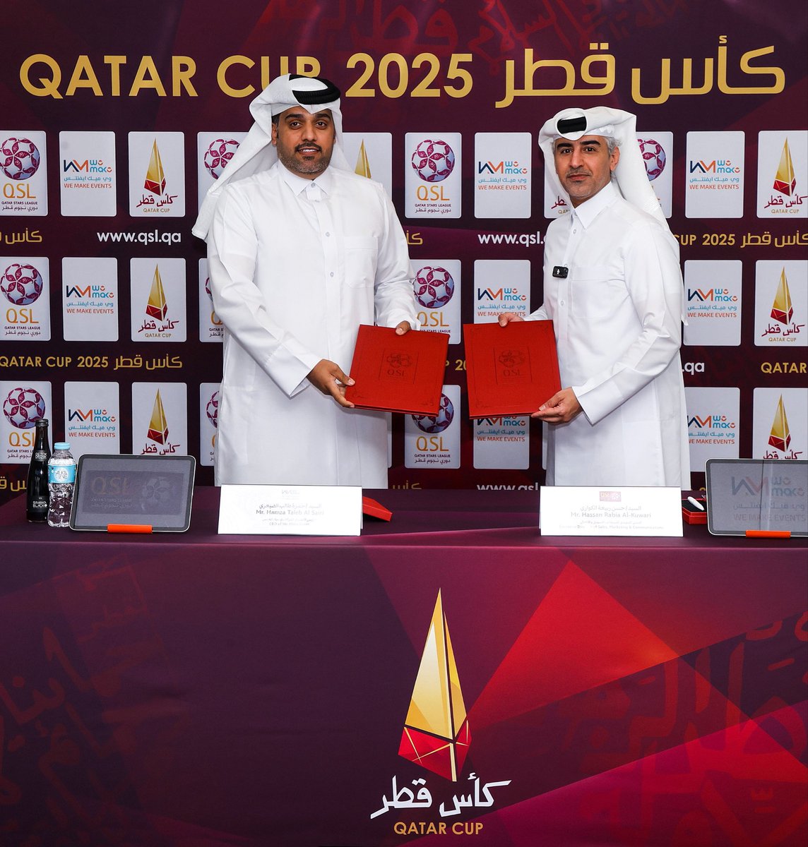 alkassenglish's tweet image. QSL has signed We Make Events as a commercial partner for Qatar Cup 2025. The rising event organizer joins as a sponsor, aiming to boost the tournament's success and highlight Qatari talent in major events. #QatarCup2025 #QSL #WeMakeEvents
