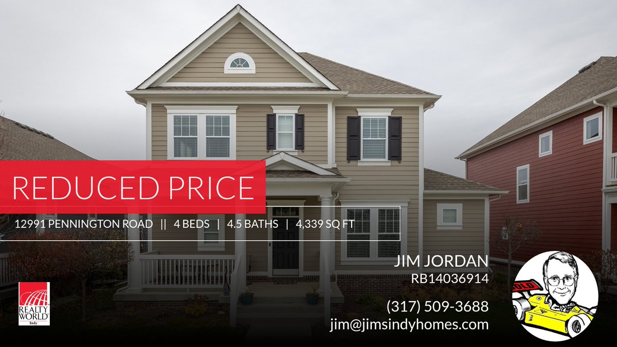 JimsIndyHomes's tweet photo. 📍 Reduced Price 📍 This recently reduced home at 12991 Pennington Road in Fishers won't last long, so, don't wait to set up a showing! Reach out here or at (317) 509-3688 for more information!

Jim Jordan
Realty World Indy https://t.co/jWsj0F75HN https://t.co/sHLpRcuwS0