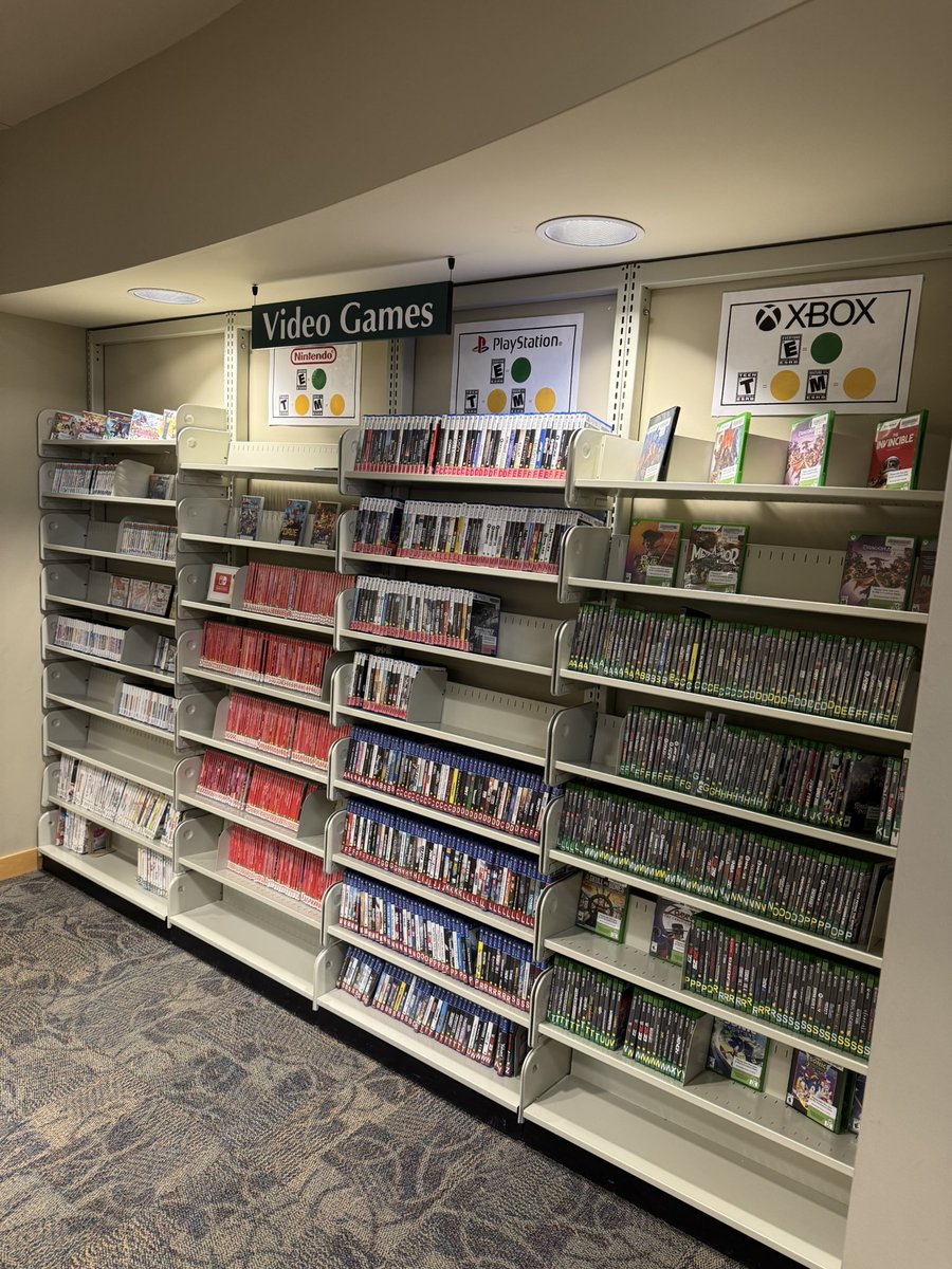 northvillelib's tweet photo. Looking for cheaper options for gaming? Borrow video games from the library! Visit our website to browse what’s available. 🎮👾 https://t.co/Eus5Kucivb