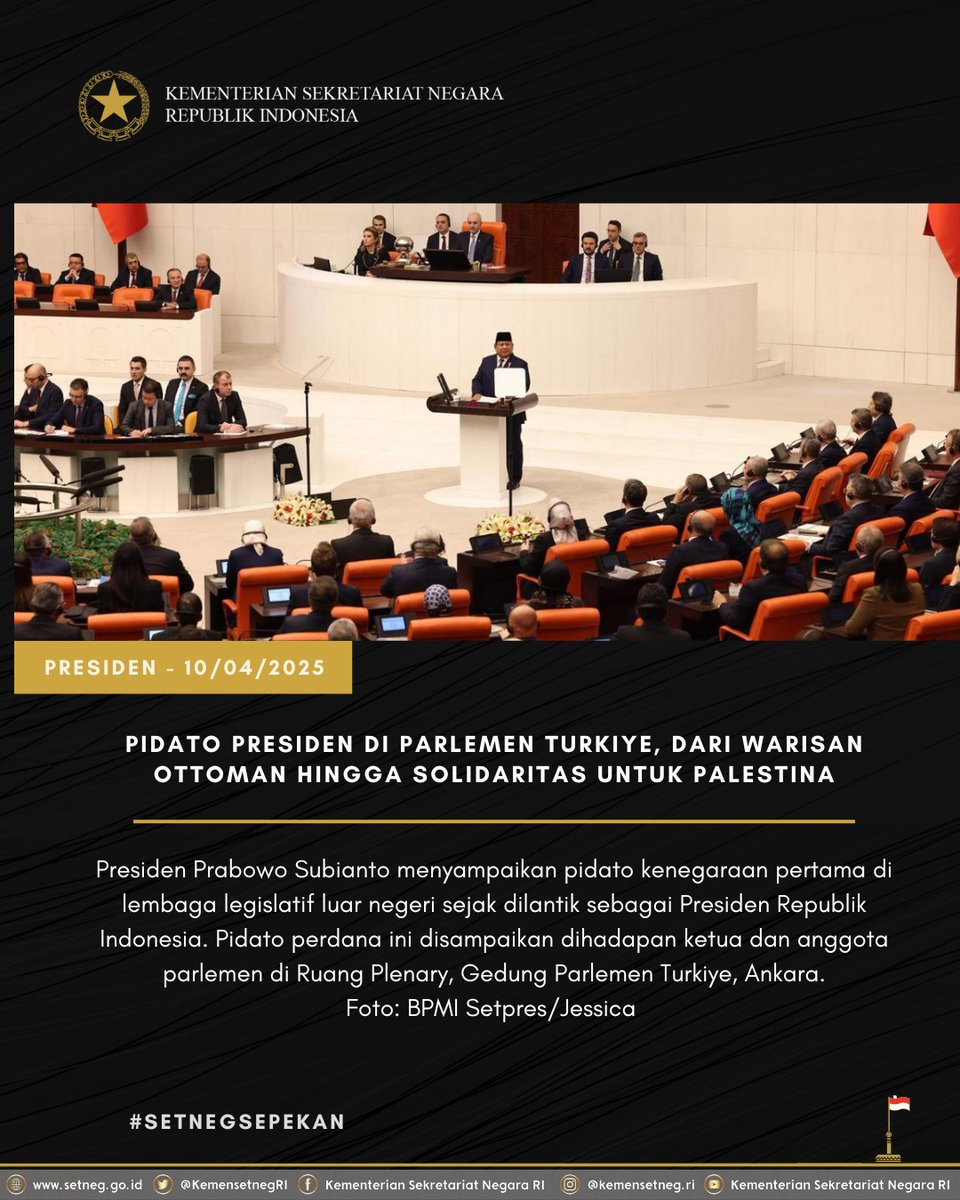 KemensetnegRI's tweet photo. 1. SETNEG SEPEKAN FOTO

Kumpulan foto highlight kegiatan Presiden, Wakil Presiden, Menteri Sekretaris Negara, dan Kementerian Sekretariat Negara selama sepekan Edisi 7-13 April 2025

#KemensetnegRI https://t.co/Yl1IFU2mbn