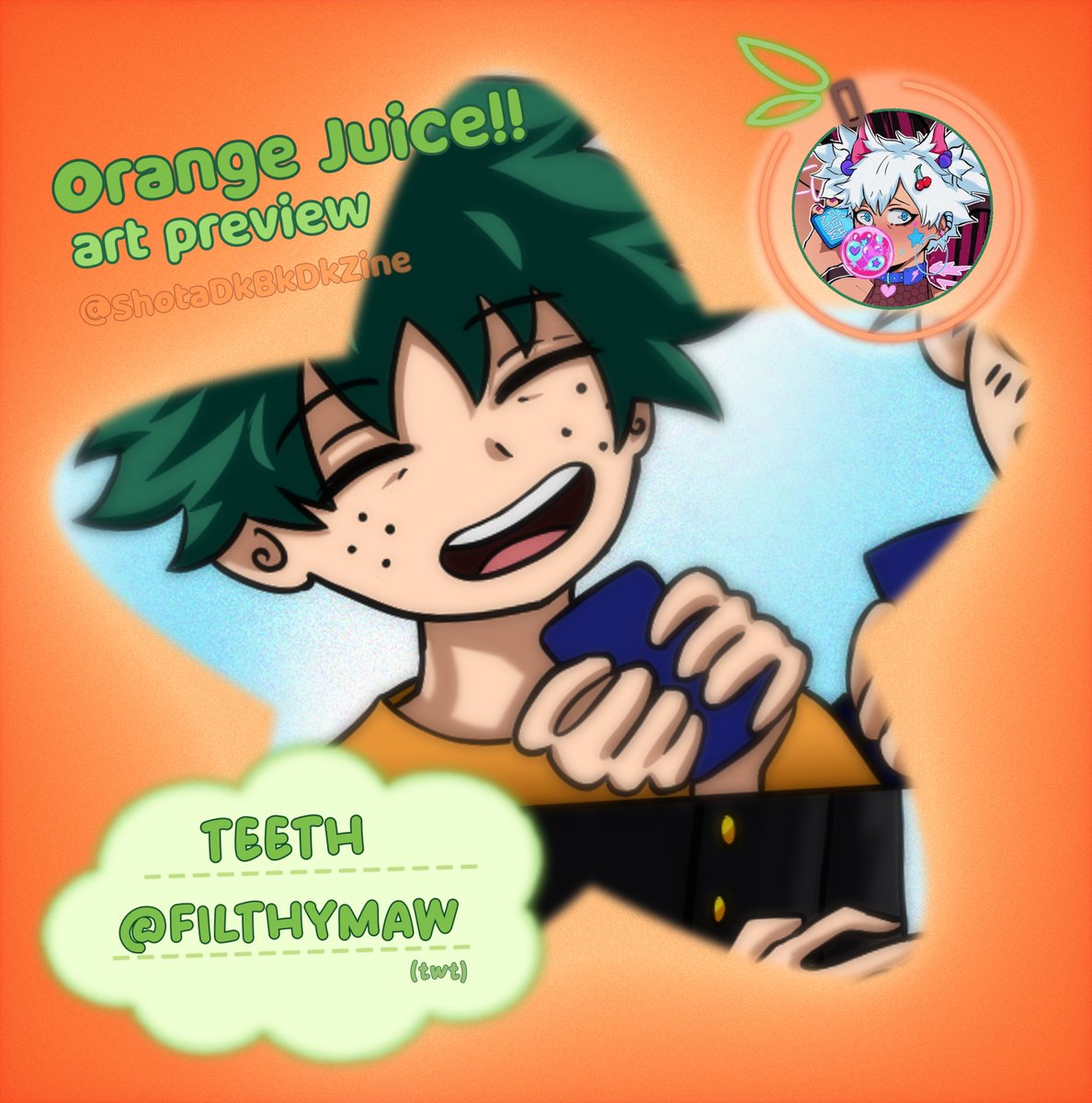 A little preview of my piece for Orange Juice! It's out now, guys. So definitely get your copy while it's fresh off the branch hehe ;^) <a href="/ShotaDkBkDkZine/">Orange Juice!! - Zine - RELEASED !!! 🧡</a>