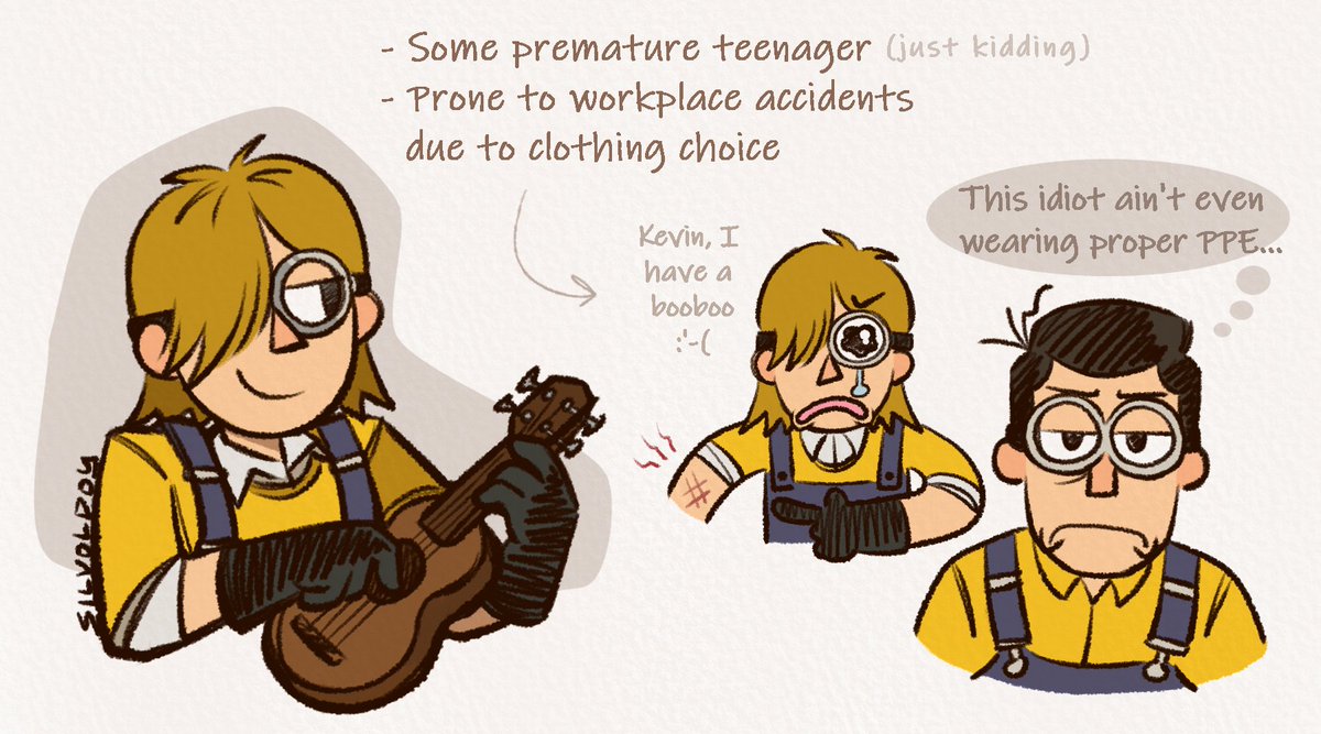 silvoldoy's tweet photo. Been seeing some fabulous humanized minion designs n I wanted to try my hand at it :) By NO means am I a character designer tho... #minions https://t.co/rQw5u05tFq