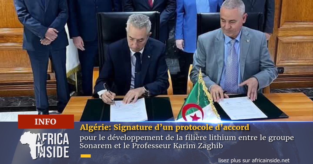 Africainside_dz's tweet photo. Signature d’un protocole d’accord pour le développement de la filière lithium entre le groupe Sonarem et le Professeur Karim Zaghib
Les détails : https://t.co/QYSCIto1xc
________
#Algérie #Sonarem #KarimZaghib #Lithium #TransitionÉnergétique #ÉnergiesRenouvelables https://t.co/GaZ2ijdTrF