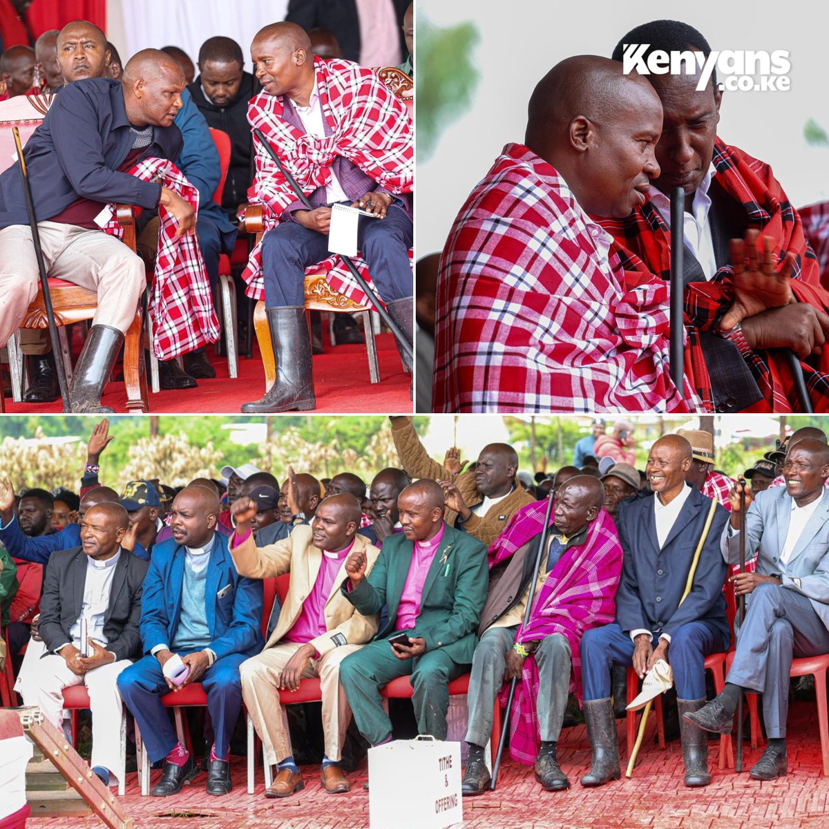 DP Kindiki, Narok Governor Patrick Ole Ntutu and Farouk Kibet attend an interdenominational church service in Kilgoris