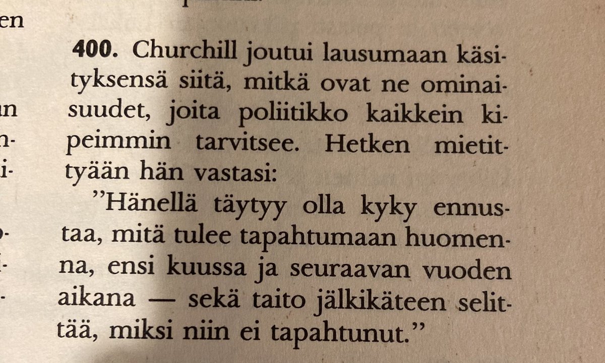 Tänään illalla odotan kaikkein eniten vaalien häviäjän / häviäjien selityksiä. Kentällä on ollut positiivinen pöhinä, kampanjat on olleet nousujohteisia ja sit tulee totuus…karmaiseva tulos = selitykset alkaa.

Winston Churchill: