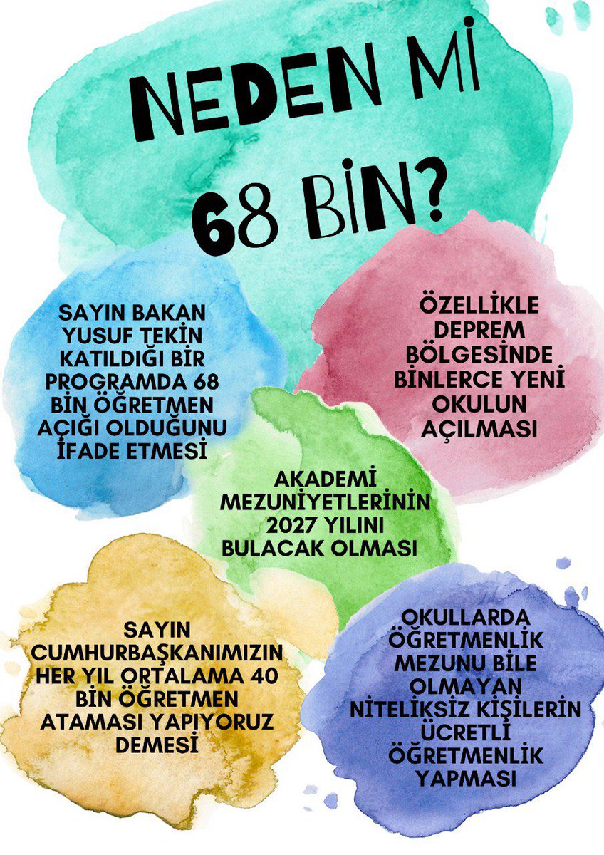 Bu gerekçeleri görmezden gelmeyin lütfen.  #Kabine68BinÖğretmenAtaması