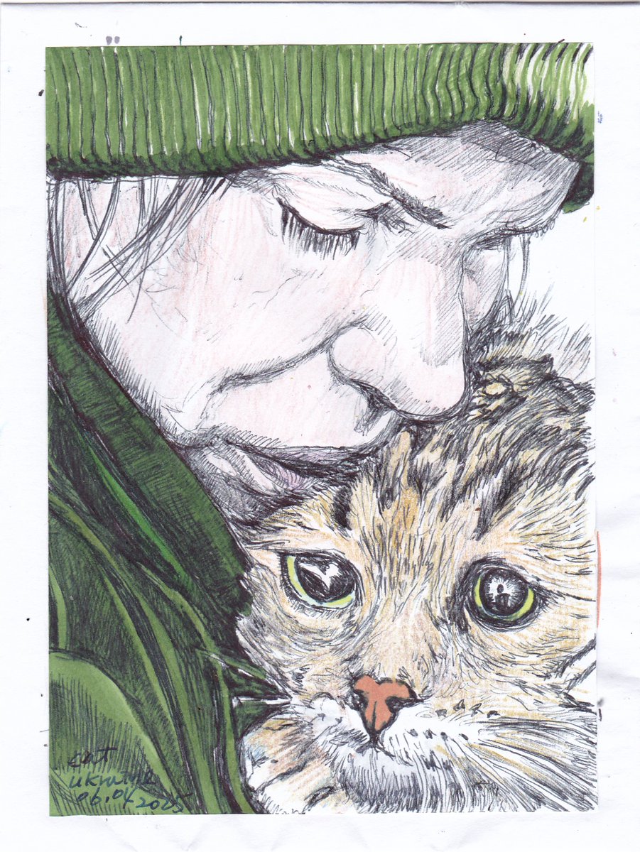 the_great_days's tweet photo. #thegreatdays2025 06 Avril #care #cat #ukraine #please_stop_war #pavlohrad #Ukraine ,an internally displaced person evacuated from the eastern frontline city of Kostyantynivka, comforts her cat #abu at a transit center in Pavlohrad. https://t.co/uQFPACzUUC