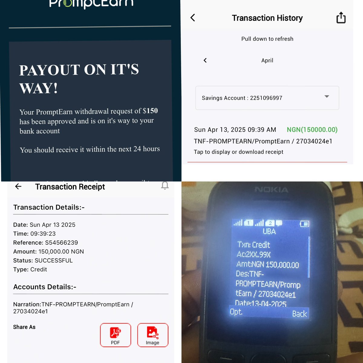 folashade31's tweet photo. So…I received 150k from my online business this morning @promptearn it was made in less than a week 🥹‼️

same me that was earning just 15k monthly two years ago as an auxiliary nurse 😭💃

@promptearn I’m grateful from this opportunity if u want to learn how click link in bio👆 https://t.co/XAzUBIttwO