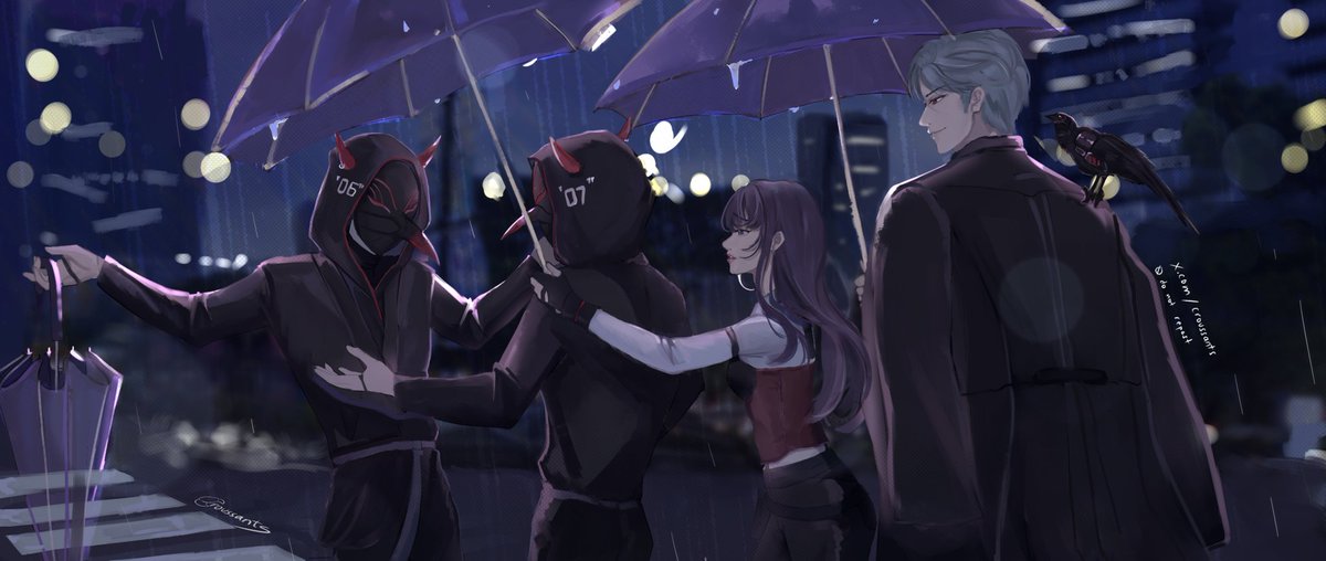 Rainy evening in the N109 zone ☔️

Are the twins pranking the lovebirds again? 🤭 

2/3 of my art w the twins for Sy's bday 🫶 
#sylus #LoveandDeepspace #lukekieran