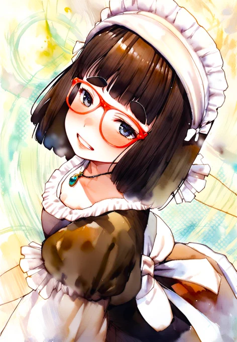 着彩したやつ。こうして見ると、後から貼り付けた感がすごいな、太眉部分。 