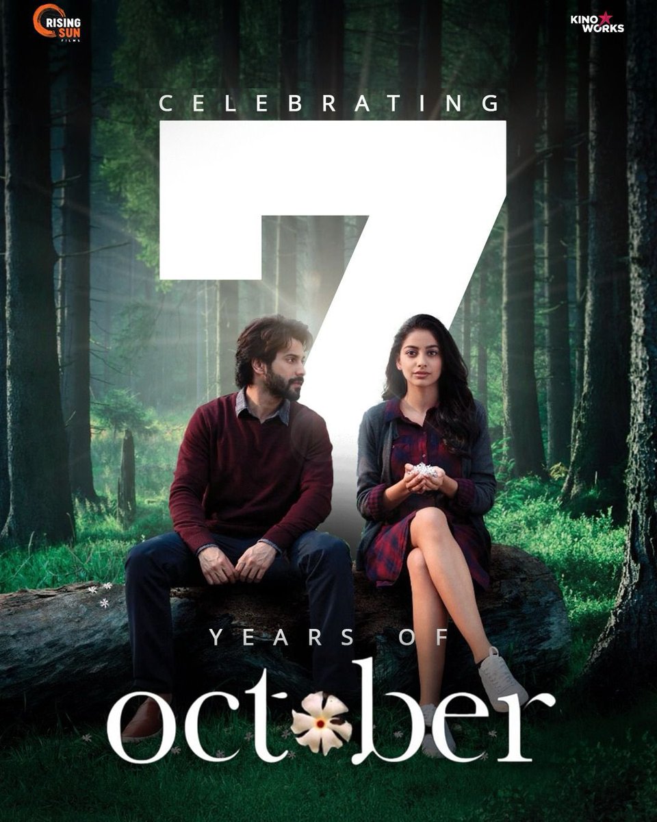 Rising Sun Films (@filmsrisingsun) on Twitter photo Seasons changed, but #October stayed. 7 years of love, silence, and stories that still bloom like shiuli petals 🤍
<a href="/Varun_dvn/">VarunDhawan</a> <a href="/BanitaSandhu/">Banita Sandhu</a>
#ShoojitSircar
#JuhiChaturvedi
#RonnieLahiri #SheelKumar <a href="/Kinoworksllp/">Kino Works</a> <a href="/ZeeMusicCompany/">Zee Music Company</a> Seasons changed, but #October stayed. 7 years of love, silence, and stories that still bloom like shiuli petals 🤍
<a href="/Varun_dvn/">VarunDhawan</a> <a href="/BanitaSandhu/">Banita Sandhu</a>
#ShoojitSircar
#JuhiChaturvedi
#RonnieLahiri #SheelKumar <a href="/Kinoworksllp/">Kino Works</a> <a href="/ZeeMusicCompany/">Zee Music Company</a>