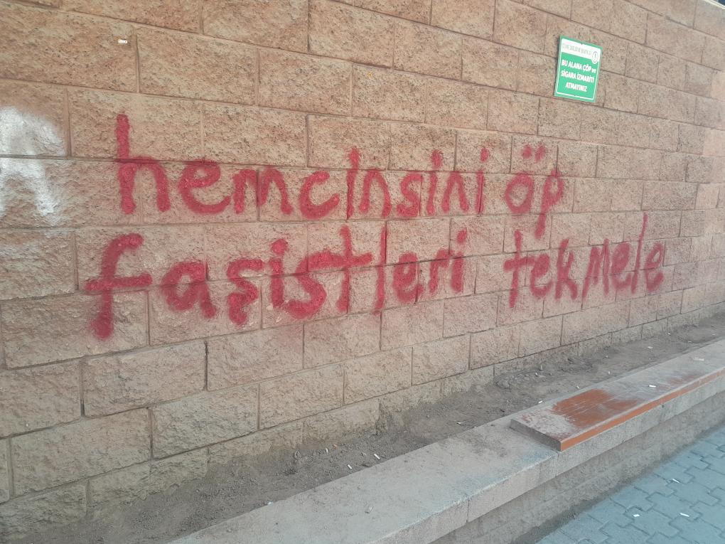 "Kiss the same gender, kick the fascists"
Seen in Turkey