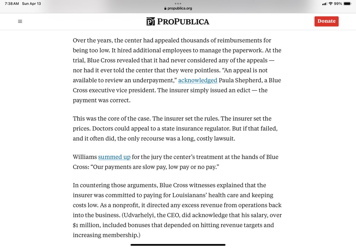 Ed Gaines (@edgainesiii) on Twitter photo Remarkable story of how 2 Specialtists in breast surgery who founded their center in #LA took on #BCBSLA to win over $420M from a jury where their principal argument was that the <a href="/BCBSAssociation/">Blue Cross Blue Shield Association</a> plan committed fraud. Blue targeted their center for special review. Over 60% of Remarkable story of how 2 Specialtists in breast surgery who founded their center in #LA took on #BCBSLA to win over $420M from a jury where their principal argument was that the <a href="/BCBSAssociation/">Blue Cross Blue Shield Association</a> plan committed fraud. Blue targeted their center for special review. Over 60% of