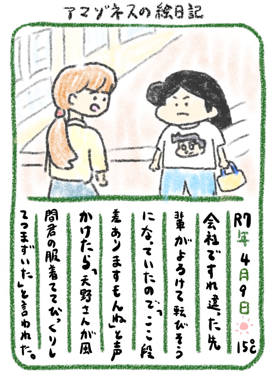【絵日記】キャラクター服で出社 