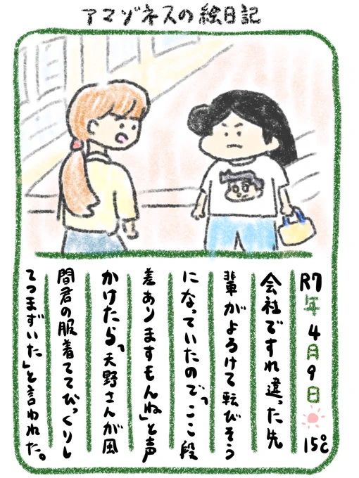 【絵日記】キャラクター服で出社 