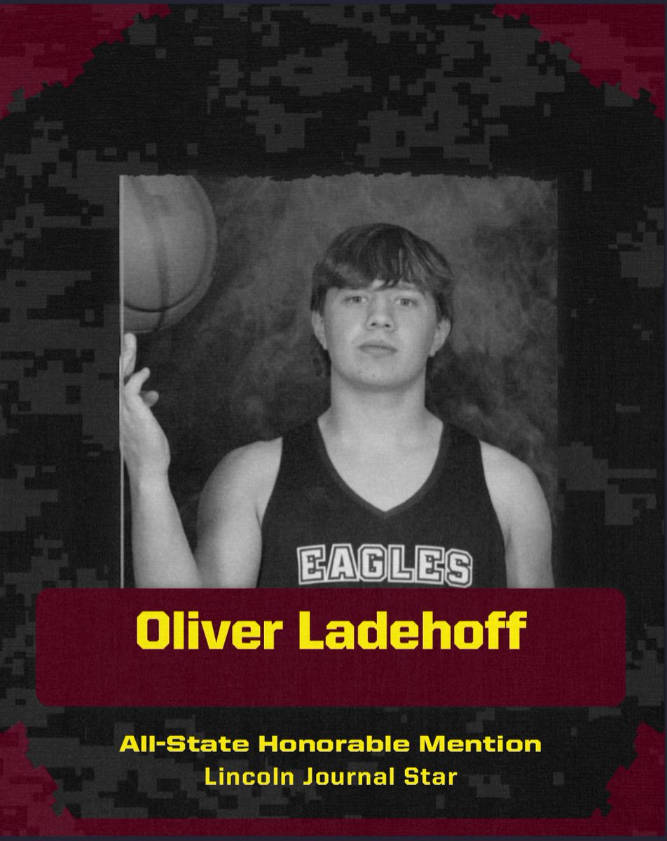 Congratulations Trent Koger on being named 2nd team All-State for Class C1 by the Lincoln Journal Star! Schuyler Logemann and Oliver Ladehoff were named honorable mention! #GoEagles🦅