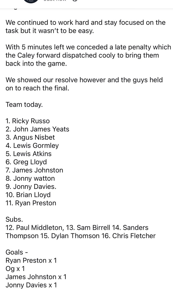 kirkyfc2022's tweet photo. Match Report from todays game with @EdburghCaleyFC
4-3 Win against a Top side. 

Chuffed with the lads after a hard first season in the Premier.  
All the best To the caley lads https://t.co/M198TtKDiS