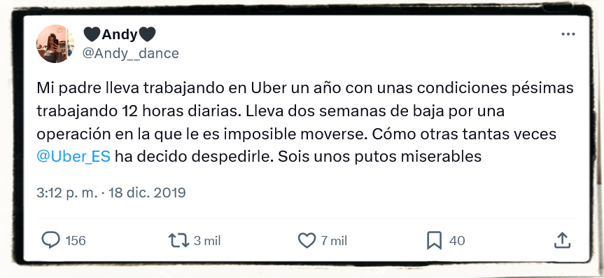 EnLuchaVTC's tweet photo. Ni olvido ni perdón 👊🏻
#Uber🏴☠️ #DeleteUber #BoycottUber #UberStrike #UberSlaver #FuckUber #UberShame #UberThief #UberSlavery #UberFiles #UberShutDown https://t.co/ONlfYKhsMn
