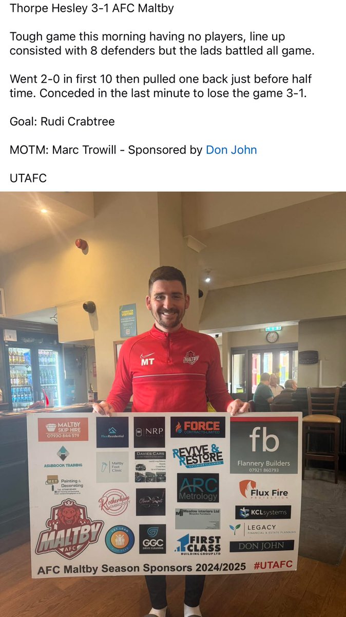 AFC Maltby (@afcmaltby) on Twitter photo 