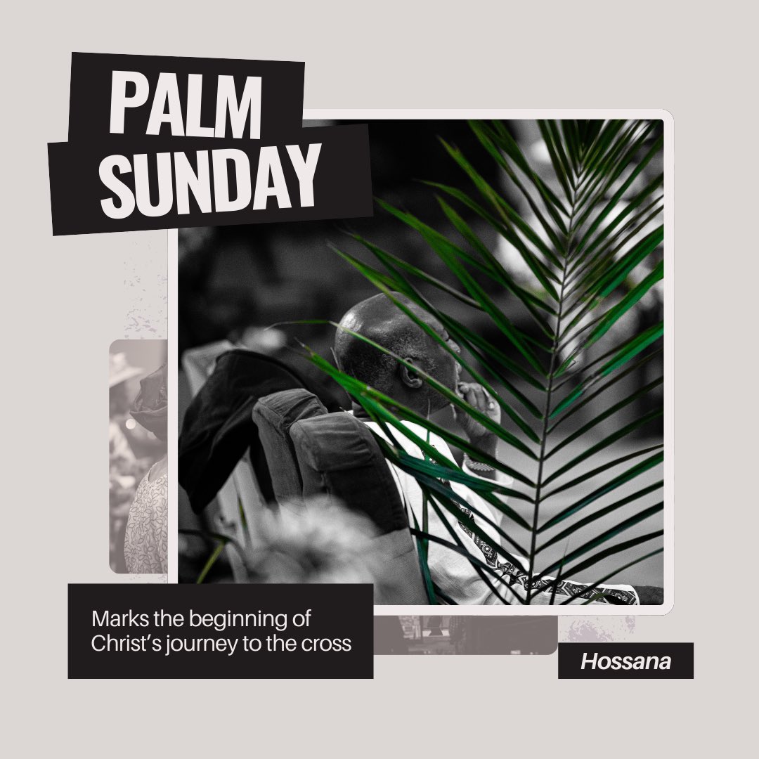 therccgtkclagos's tweet image. 🌿 Today, Palm Sunday we remember the triumphant entry of Jesus into Jerusalem, greeted by shouts of “Hosanna!” 
This marks the beginning of His journey to the cross — a path of love, sacrifice, and redemption.  

#palmsunday🌿⛪️