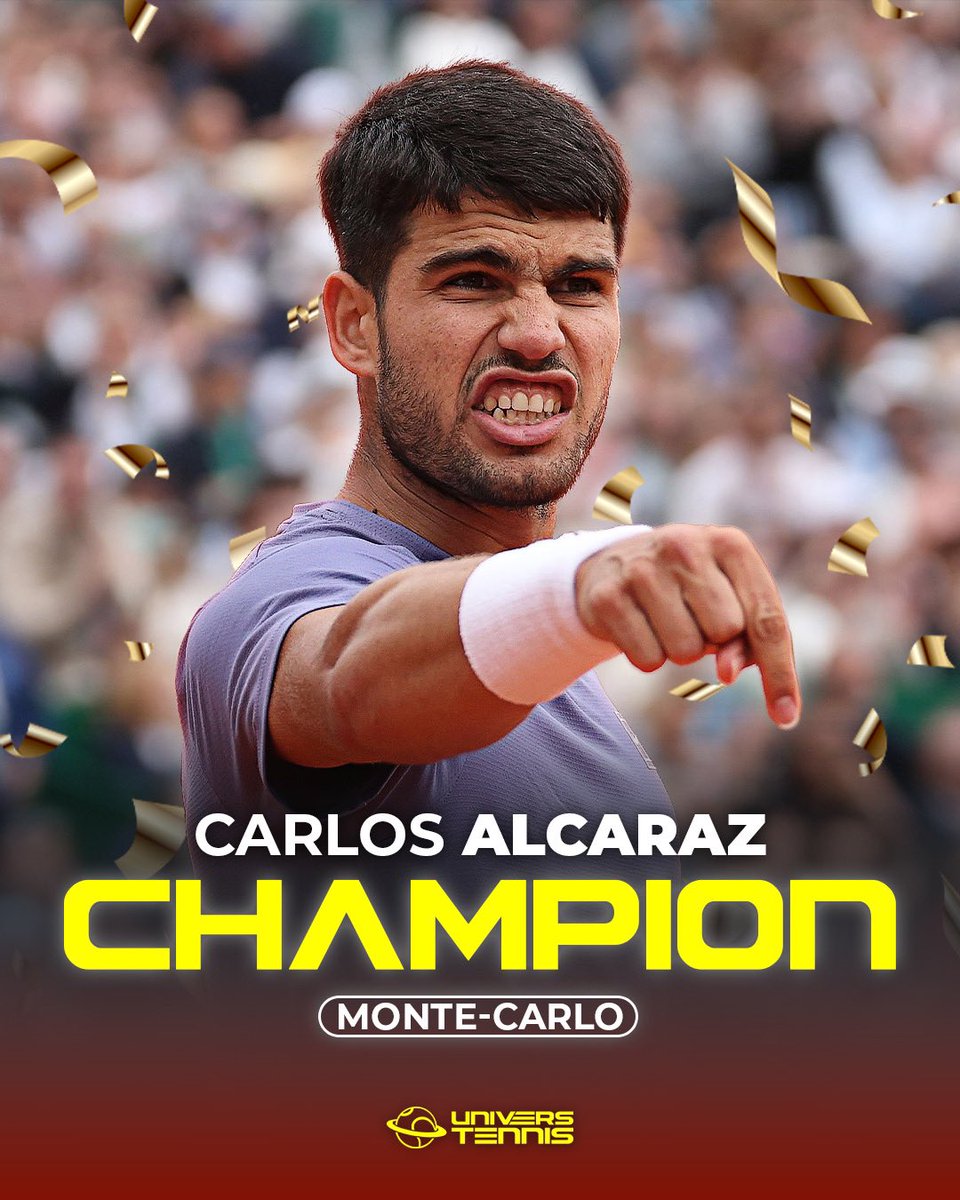 ALCARAZ ROI À MONTE-CARLO 👑

Carlos Alcaraz s’impose contre Lorenzo Musetti en finale (3-6, 6-1, 6-0) et décroche son 18e titre à 21 ans, le 6e en Masters 1000. 🏆

L’Espagnol dépasse Alexander Zverev et retrouve la deuxième place du classement ATP. 🥈