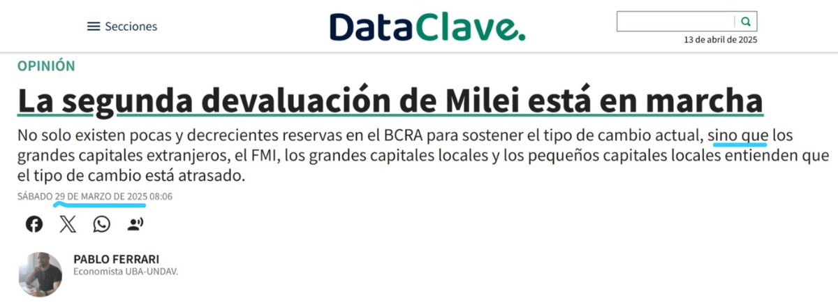 Pablo_Ferrari77's tweet photo. El economista no entiende el ámbito de aplicación de la matemática. La deva era inevitable porque la jefatura y el financista del gobierno así lo exigía. No hagan cuentas al pedo. Punto. https://t.co/zsW4vOZNUf