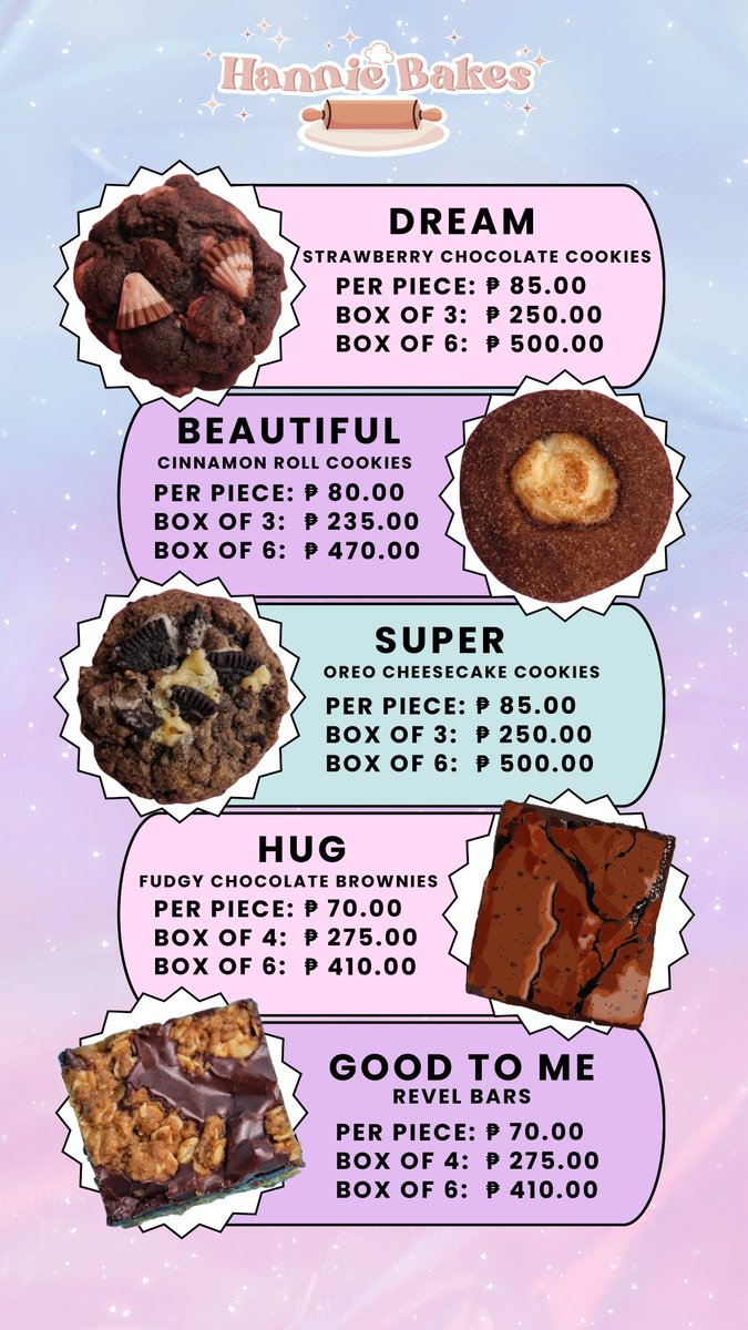 _hanniebakes's tweet photo. Hellooo!! We're now open for pre-orders for this week and next week 💝✨️

💌 Order here: https://t.co/zRUznCmoqt

🌟 Available for pick-up and delivery starting on Friday (April 18) 🌟

📍Fairview, Quezon City
MOD: Lalamove / J&amp;T Express https://t.co/uR7THIldCi