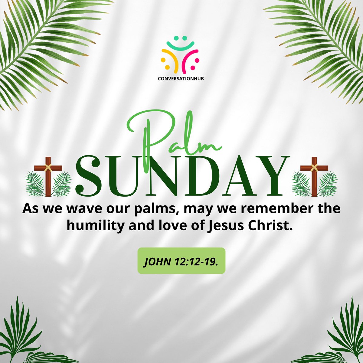 conversationhob's tweet photo. May this Palm Sunday mark the beginning of a holy week of reflection, prayer, and celebration.

#PalmSunday #Passion #hub https://t.co/O1oCvaUBFM
